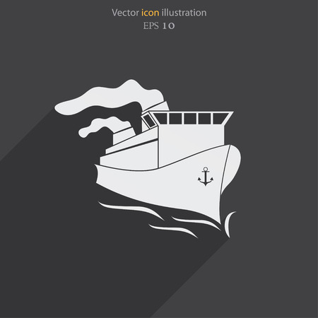 Vector ship flat icon illustration.のイラスト素材