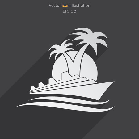 Vector ship flat icon illustration.のイラスト素材