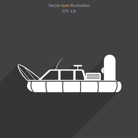Vector hovercraft flat icon illustration.のイラスト素材