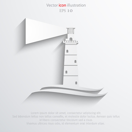 Vector lighthouse flat icon illustration.のイラスト素材