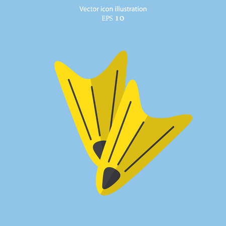 Vector diving flippers web flat iconのイラスト素材
