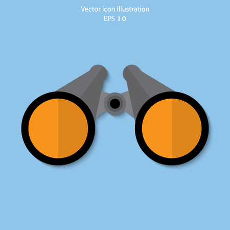 Vector binocular flat icon illustration.のイラスト素材