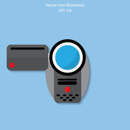 Vector video camera flat icon illustration.のイラスト素材