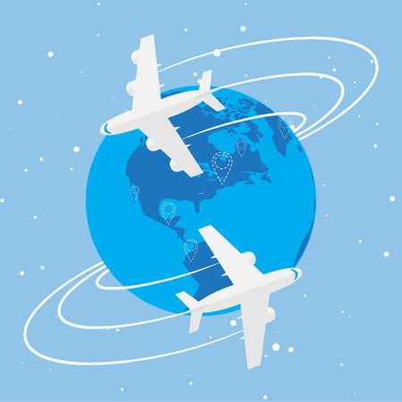 World travel and tourism concept illustration.のイラスト素材