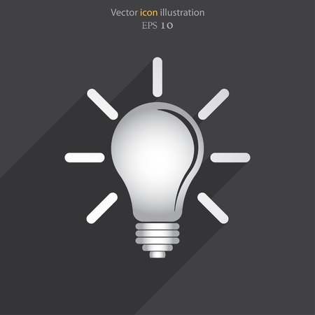 Vector idea bulb flat icon illustrationのイラスト素材