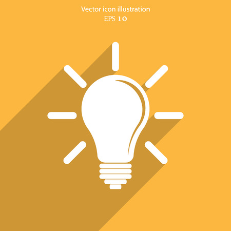Vector idea bulb flat icon illustrationのイラスト素材