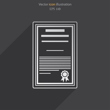 Vector certificate flat icon illustrationのイラスト素材