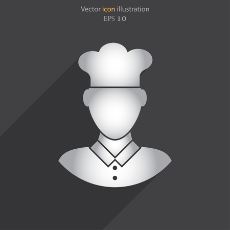 Chef cook flat icon illustration.のイラスト素材