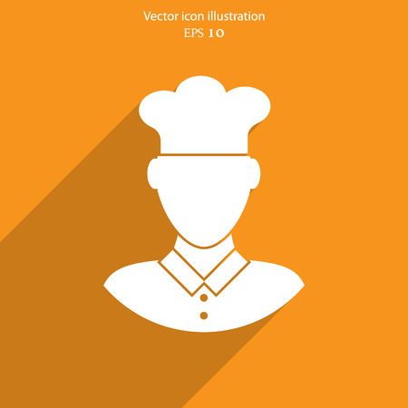 Chef cook flat icon illustration.のイラスト素材