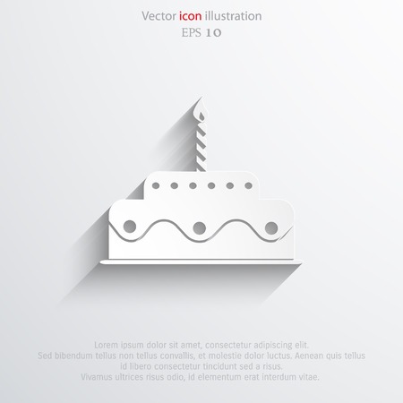 Vector birthday cake web icon. のイラスト素材