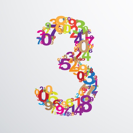 Vector number three from numbers. Eps 10 illustration.のイラスト素材