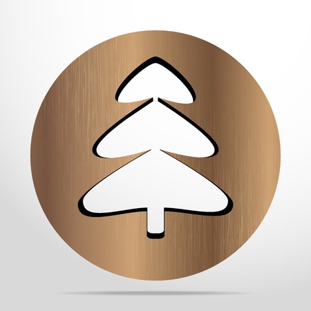 Vector xmas tree wooden flat icon. のイラスト素材