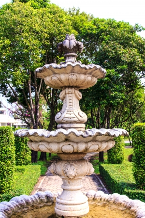 fountain on garden it off switch water make feel vulture dryの写真素材