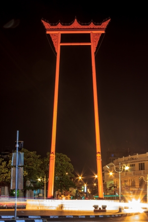 The Giant Swing in night time, Bangkok. の写真素材