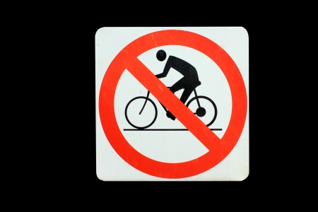Sign no bicycle in pubilc park.の写真素材