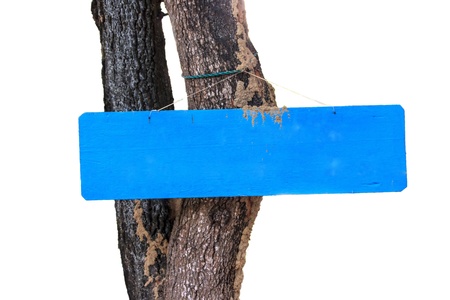 Sign blue made froom  wood for messagw etcの写真素材