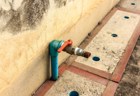 Faucet is not switch turn on water and old rustの写真素材