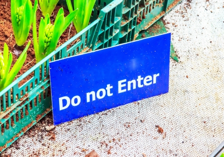 Sing do not enter in garden for staff onlyの写真素材