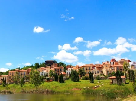 lanscape of city model  vintage styleの写真素材