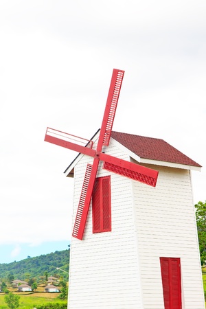 Turbine house on farm model for service travelerの写真素材