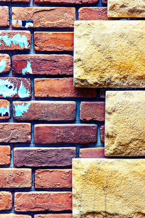 Brick half wall process vintage styleの写真素材
