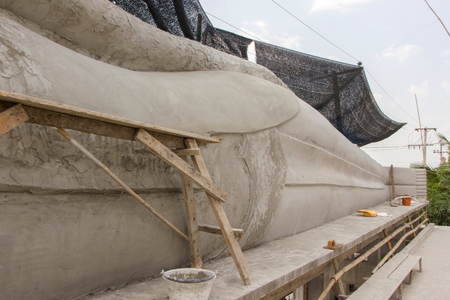 The reclining Buddha it buliiding for cementの写真素材