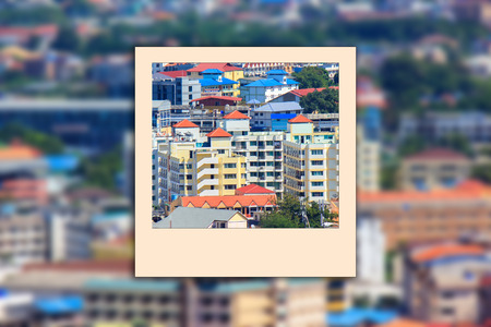 View of city asia it have buildings process instantt photo style