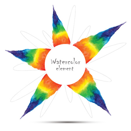 Watercolor rainbow design element with space for text. Vector illustration.のイラスト素材