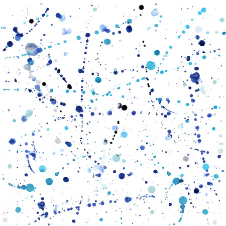 Set of colorful watercolor hand painted splashes isolated on white. Vector illustration for your...