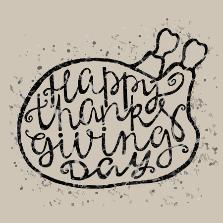 Vintage poster for thanksgiving with handpainted letter.のイラスト素材