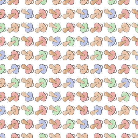 Comforter seamless pattern background. Nipple for baby vector. Contexture with the image of the pacifierのイラスト素材