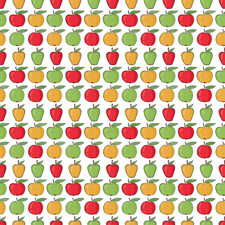 The pattern of red, green, yellow apples.のイラスト素材