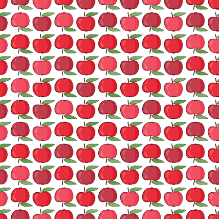 Apples are red. Seamless pattern vector background. Wallpaper with fruits.のイラスト素材