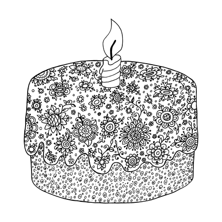 Vector Coloring book pastryのイラスト素材