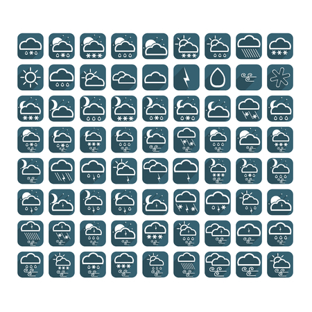 Weather icons set. Simple collection of climate symbols. Vector illustration.のイラスト素材