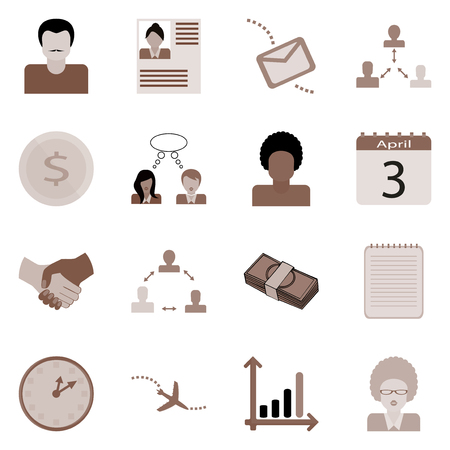 Business icons set. Web collection of work concept. Sign for revenue vector illustration.のイラスト素材