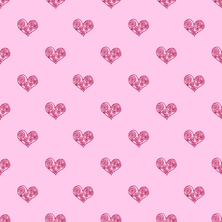 Seamless pattern background with pink hearts. Marriage wallpaper vector illustration.のイラスト素材