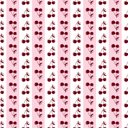 Seamless pattern background with cherry. Berries wallpaper vector illustration.のイラスト素材