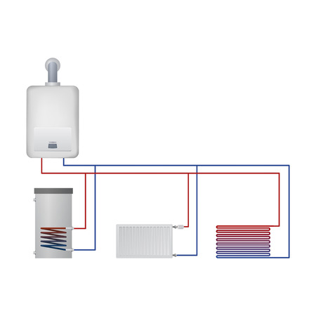 Equipment Condensate Boiler Vector Illustration Boiler Hot Water