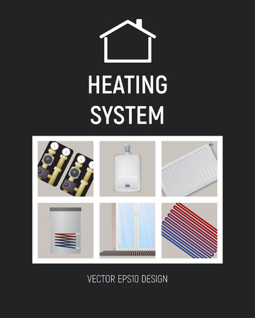 Heating system design template.のイラスト素材
