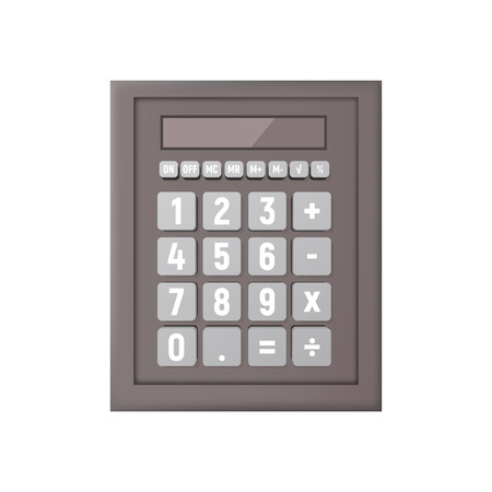 Realistic calculator on a white background. Computing and Finance. Vector illustration.のイラスト素材