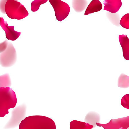 Template wedding invitation with rose petals.のイラスト素材