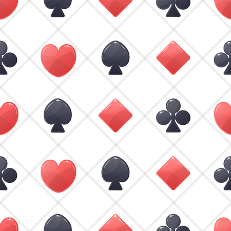 Seamless pattern with icons of playing cards illustration.のイラスト素材
