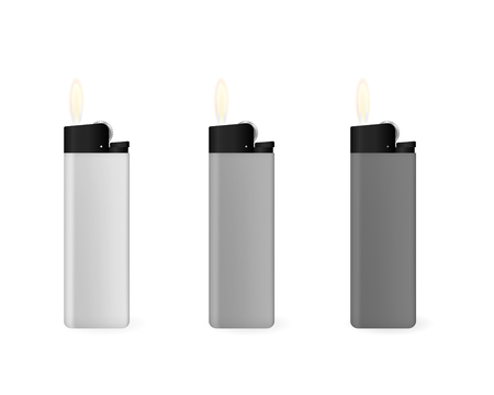A set of gray lighters.のイラスト素材