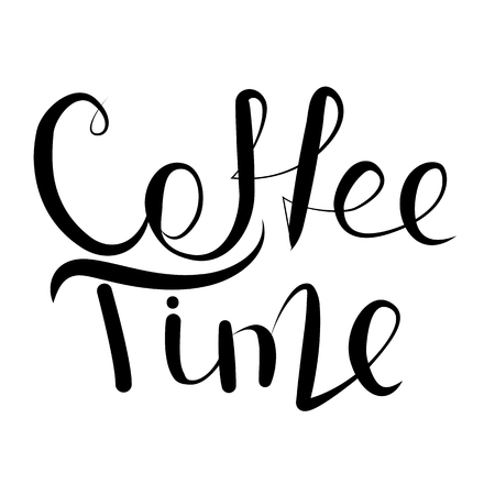 Calligraphy illustration of coffee time.のイラスト素材