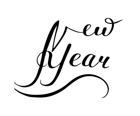 The New Year Is 2019. Calligraphy vector illustration. Lettering handwritten.のイラスト素材