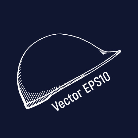 Protective helmet for construction. Working tool vector illustration. Handdrawn Design.の写真素材