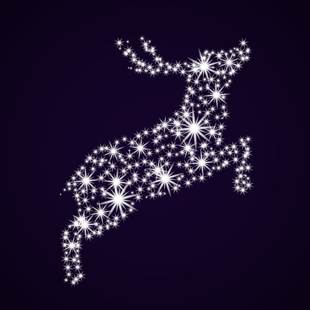 Reindeer. Sparkling stars. Christmas card. Vector illustration New yearのイラスト素材