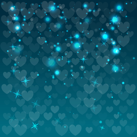 Abstract background with hearts. Vector illustration. Blue colorのイラスト素材