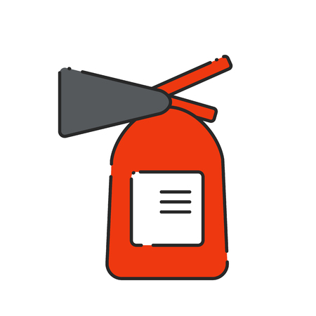 Flat extinguisher icon. Vector illustration. Fire safetyのイラスト素材